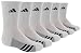 adidas Boys Youth Graphic Large Crew Sock, Pack of 6, White/Black/Aluminum 2, 3-9