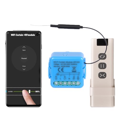 Interruttore WiFi RF433MHz per Tapparelle Elettriche, Tende, Persiane Avvolgibili, Telecomando, Timer, Controllo Vocale Alexa/Google Home, Tuya (1)