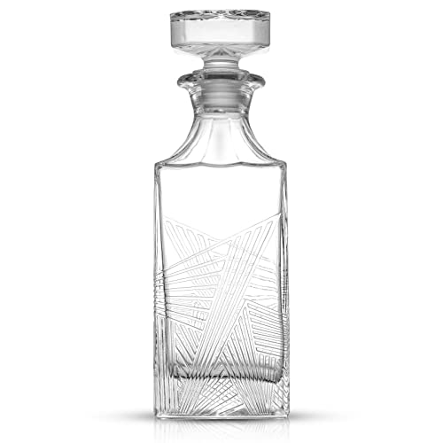 Joyjolt Gatsby Glass Whiskey Decanter. 27 Oz Airtight Liquor Dispenser. Liquor Decanter With Stopper. Art Deco Bottle For Whisky, Bourbon, Scotch, Brandy, Cognac, Rum And Bar Cart Accessories #TOP7
