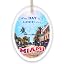 Classic Miami Living Stroll Through Paradise Ornament, Scenic Ocean Drive Artwork Souvenir
