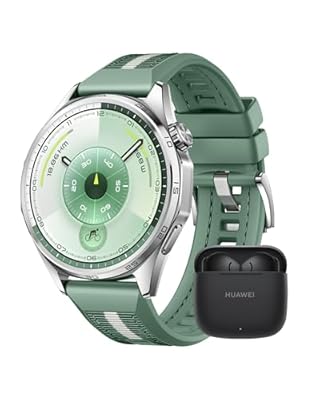 HUAWEI Watch GT 6 46mm Verde Smartwatch + FreeBuds SE 3 Negro AMOLED Pantalla Táctil hasta 14 Días de Autonomía NFC GPS Ciclismo 100+Modos Deportivos iOS y Android Compatible Monitoreo de Salud