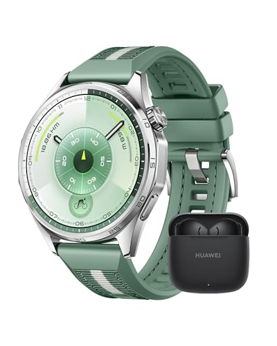 HUAWEI Watch GT 6 46mm Verde GPS Smartwatch + FreeBuds SE 3 Negro, AMOLED Pantalla Táctil, hasta 14 Días de Autonomía, NFC,Ciclismo,100+Modos Deportivos, iOS y Android Compatible, Monitoreo de Salud