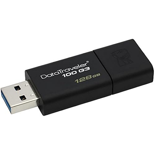 Kingston 128GB DataTraveler 100 G3 USB 3.0 100MB/s Read, 10MB/s Write (DT100G3/128GB)