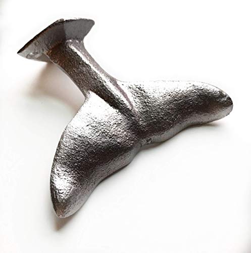 Whale Tail Wall Mount Towel Hook – Matching Mounting Screws Included – Bathroom Storage Organizer - Modern Silver #TOP2