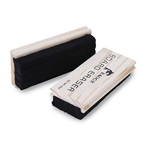 AIM Cloudbed Paquete de 2 Borradores de Pizarra, Borrador de Tiza Borrador de Fieltro de Madera Limpiador de Pizarra para Pizarra Blanca Suministros Escolares de Oficina