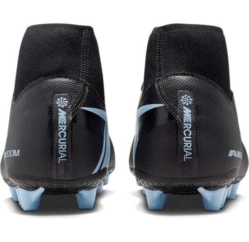 Nike Mercurial Superfly 10 Academy Artificial-Grass High-Top Soccer Cleats (Black/Ice Blue)3