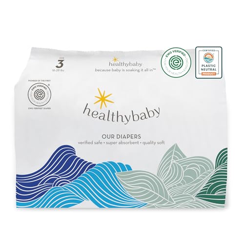 Image of Our Diapers | EWG Verified Safe & Plant-Based Diapers | Leak Protection | Soft Organic Cotton Shell | Chlorine-Free Diaper for Sensitive Skin | Size 3 (16-28 lbs) 40 Count