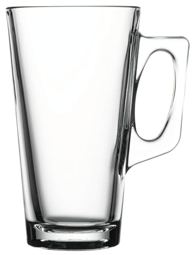 Pasabahce 55249 Lot de 6 verres à thé avec anse Vela 385 ml pour thé, latte macchiato, Irish Coffee, Punsch, vin chaud, chocolat chaud