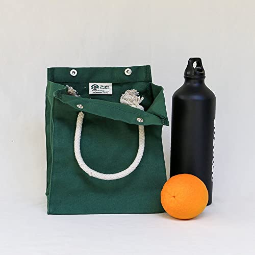 Simple Ecology Organic Canvas Lunch Bag &ndash; GOTS Certified, Washable, Reusable, Eco Friendly, Durable Lunch Tote (Sack 9.25H &times; 7.25W &times; 6D in.) &ndash; Black