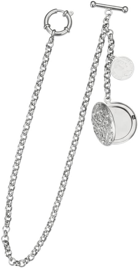 DONGKER Pocket Watch Chain,12 Inch Antique Detachable Locket Pendant Watch Chain for Men Suit Vest Shirt