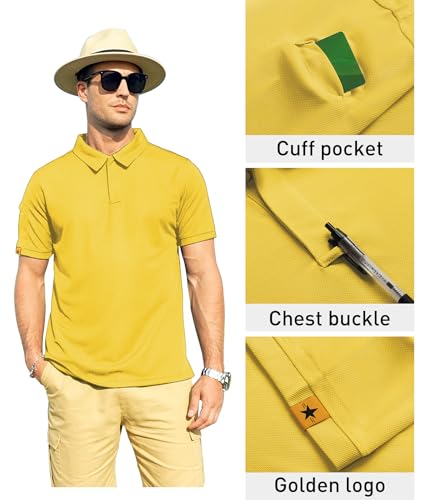 Image of ZITY Mens Polo Shirt Short Sleeve Sports Tactical T-Shirt Athletic Golf Polos Daily Casual Stylish Collared Shirts for Men