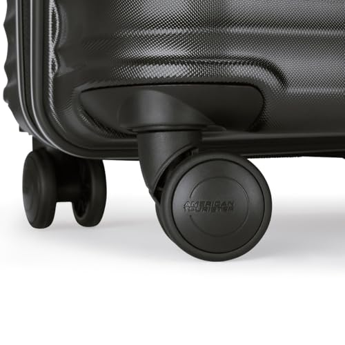 Image of American Tourister Travix | Check-in Trolley Bag (67 cm) | 360 8 Wheel Travel Luggage | Hard Case Polycarbonate Suitcase | Recessed Combination Lock | Black