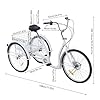 VonVVer 26 Inch Tricycle for Adult - Adult Tricycle 6 Speed 3 Wheel Trike Bike Height Adjustable Cargo Trike 110KG Load Cruiser Bikes with Basket for Women Men Outdoor Sports Shopping (Black) (White) #5