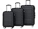 TRVLMORE Koffer & Trolleys - Koffer Set - Kofferset 3 Teilig Hartschale, Gepäck-Sets, Hartschalenkoffer Set, Reisekoffer Set, Koffer Set 3 Stück, Handgepäck Koffer 54x36x20cm Luggage, Schwarz