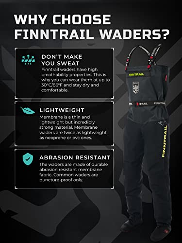 Finntrail Waterproof And Breathable Stockingfoot Waders For Men - Specialized Atv & Utv Riding Gear - Enduro (Graphite, Medium) #TOP2