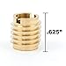E-Z LOK Knife Threaded Insert for Hard-Wood, Brass Thread Inserts 5/16-18 Internal Threads, 0.625