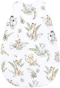 TupTam Baby Slaapzak Met Zijrits Kinderslaapzak Voor Het Hele Jaar Met Zijrits Mouwloo, Egel/Konijn/Beige/Mineraal Groen, 56-62