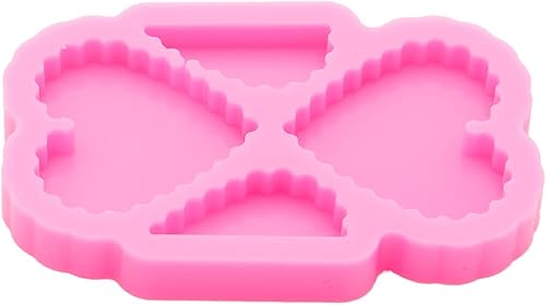 Miniatura 5 de Moldes de silicona con forma de corazón brillante y medio corazón para bricolaje, llavero, colgante, molde de arcilla polimérica, fabricación de
