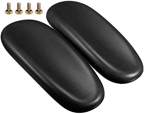 Office Chair Replacement Armrest Arm Pads Caps Fits Univeral 4" Mounting Hole with Mounting Hole Patterns Screws(1 Pair) Black