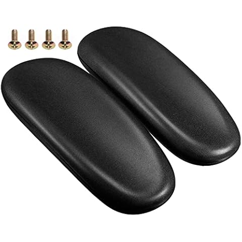 Dpwrrot Office Chair Replacement Armrest Arm Pads Caps Fit Univeral Desk Chair Arms 4" Mounting Hole with Mounting Hole Patterns Screws (1 Pair) Black Cover