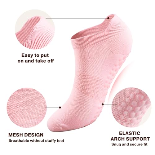 VZZNN 10 pares de meias de pilates com aderência para mulheres, antiderrapantes, para ioga, para aca