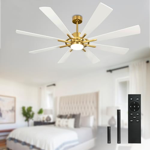 BvenuBigLite 60 Inch White Gold Ceiling Fan