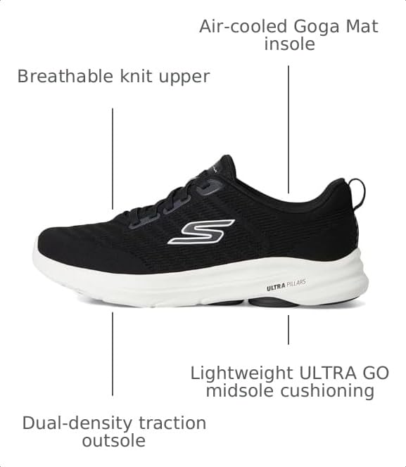 Image of Skechers Men's Go Walk 8 Day | Air-Cooled Goga Mat Insole, Ultra Go Cushioning, Dual-Density Outsole, Bungee Laces, Machine Washable