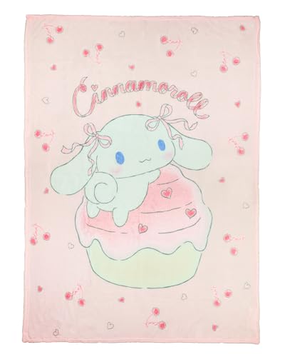 Northwest Sanrio Hello Kitty and Friends Throw Blanket Cinnamoroll Cherry Cupcake Hearts 46X60