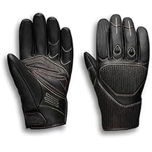 Harley-Davidson Mens Leather Motorcycle Gloves, Watt Black - 98120-20VM