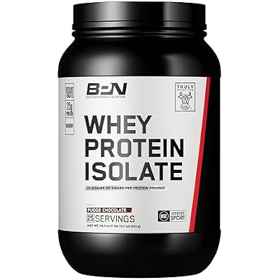 BARE PERFORMANCE NUTRITION, BPN Whey Protein Isolate, Fudge Chocolate, 25g Protein per Serving, 25 Servings