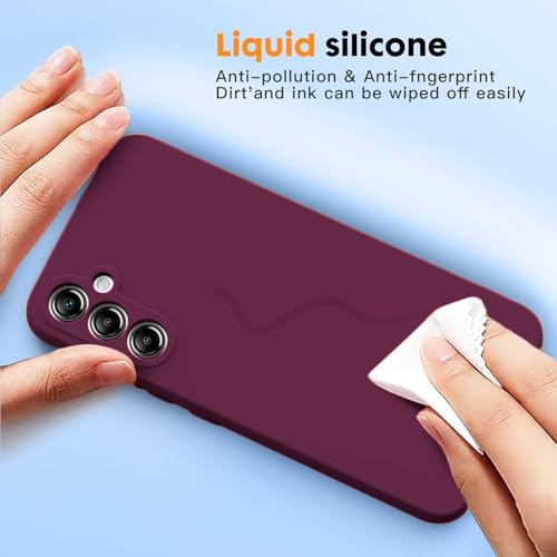 Image of DIZORO Microfiber Candy Case Compatible for Samsung A55 Smooth Touch Cushion Liquid Soft Silicone Gel Rubber Phone Cases Non-Slip Full Body Protective Back Cover (Wine)