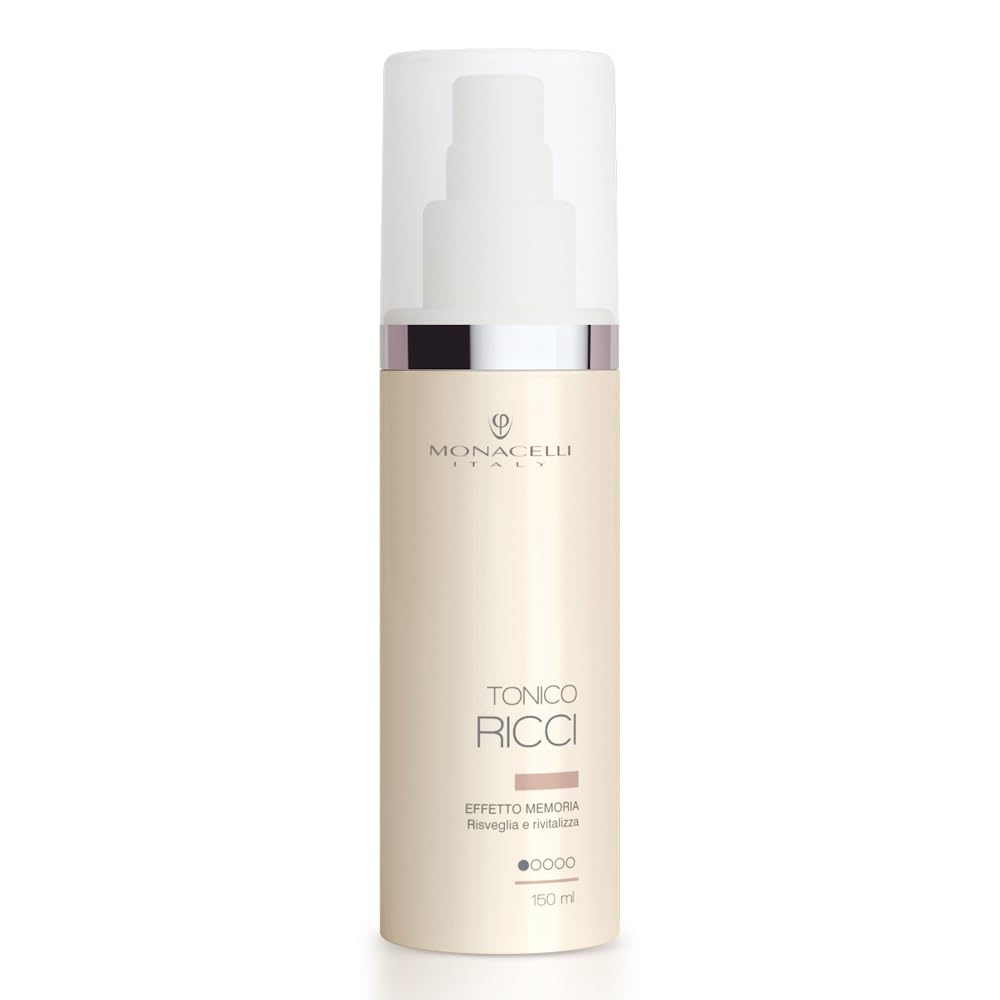 Monacelli Tonico Ricci 150ml, Effetto Memoria, risveglia e rivitalizza i capelli, lozione rivitalizzante per capelli ricci, con effetto idratante, setoso e lucidante
