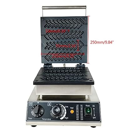 Wulimasun Waffeleisen, multifunktional, 1750 W, kommerziell, elektrische Waffel, Antihaft-Maschine, professionelle Kontrolle von Zeit und Temperatur, 50 ~ 300 °C (4 Weizenform) – Bild 3