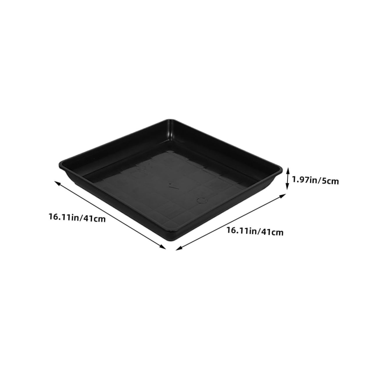 3 Bandejas de Goteo para Macetas de Plástico Negro Rectangular, Accesorio para Jardín Que Recoge el Exceso de Agua y Mantiene Limpio el Suelo o Escritorio