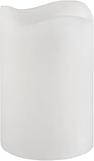 Mikasa Real Wax Flameless LED Battery Operated Candle, 4x6 Inch, White, Wavy Top