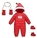 Baby Toddler 3 Piece All in One Snowsuit Romper Snowsuit Zipper Padding Onesie Red