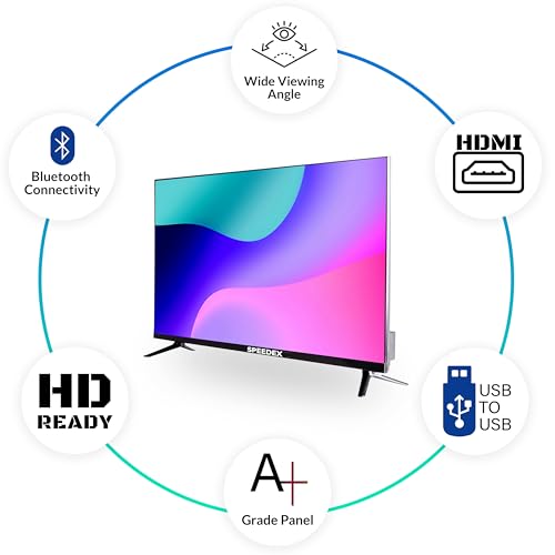 Image of SPEEDEX 32 inches Frameless HD Ready Smart LED TV, Black Stand