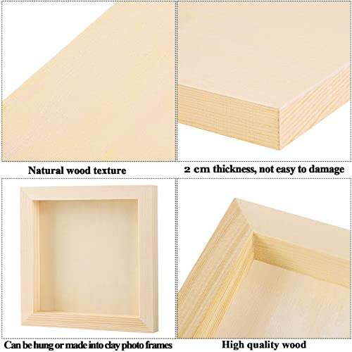 ADXCO 8 Pack Wood Panels 6 x 6 Inch Unfinished Wood Canvas Wooden Panel Boards for Painting, Pouring, Arts Use with Oils, Acrylics