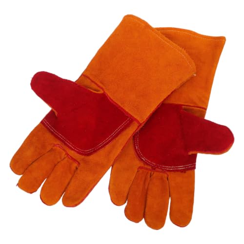 Guantes de cuero vacuno para soldadura y hornos con acabado duradero y cómodo