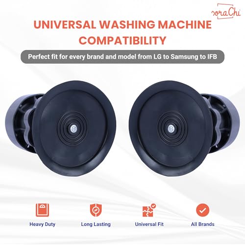 Image of SoraChi Washing Machine Stand Set of 4 Anti Vibration Pads | Elevated Plastic Feet Reduce Noise & Vibrations | Protects Against Water Damage Rust | for Front Load Top Load Semi Automatic (6.5x12.5cm)