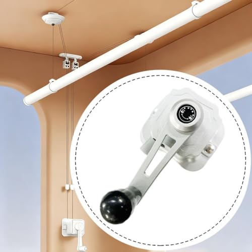 Manivelle pour étendoir à vêtements durable avec câble acier résistant argent - 7