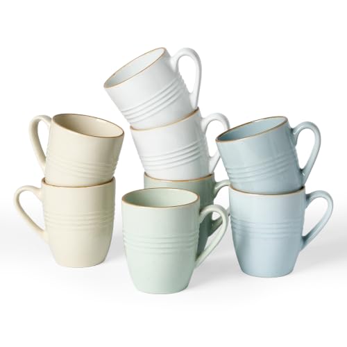 famiware Jupiter Coffee Mugs Set of 8, 13oz Coffee Mug Cups with Handle