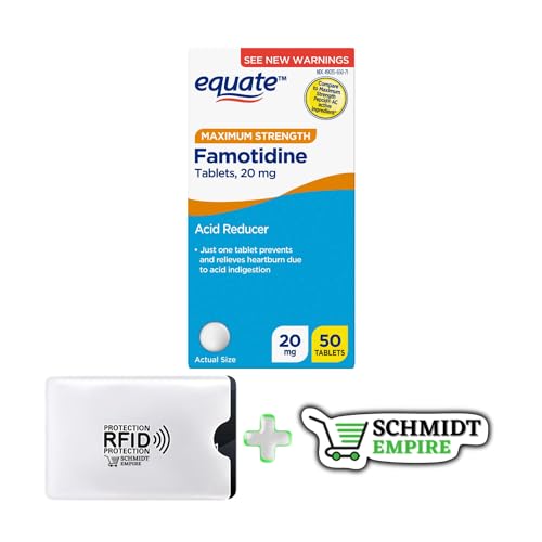 SCHMIDT EMPIRE Equate Maximum Strength Famotidine Tablets, 20 mg, Acid Reducer, 50 Count (50)