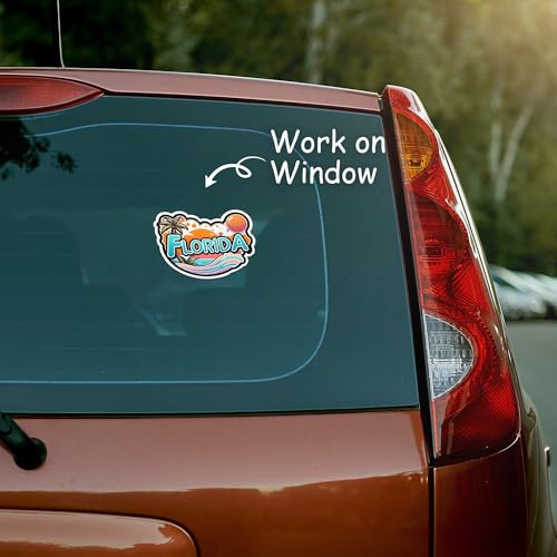 Image of Florida State Sticker - USA States Vinyl Decal 5 Inch, Waterproof Florida Map Sticker for Car Bumper, Laptop, Truck, Wall