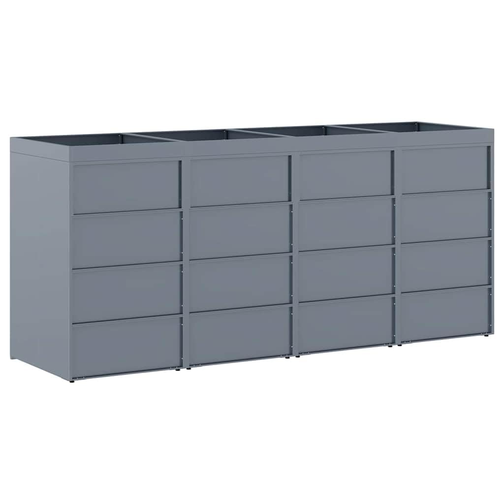 Genérico Almacenamiento de Cubos Wheelie para 4 Cubos Gris Claro,Casa y jardín,Productos del hogar,Accesorios para contenedores de residuos,Soportes para contenedores de residuos-3394750