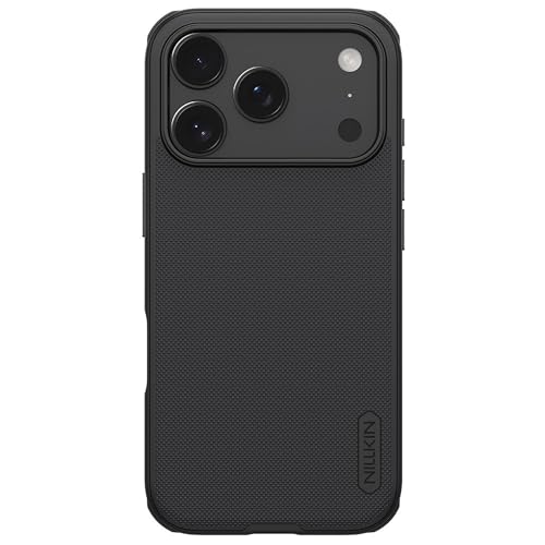 Image of Nillkin Case for Apple iPhone 17 Pro (6.3 inch Inch) Super Frosted Shield Pro (PC + TPU) Shock Absorb Cover Raised Bezel Camera Protect Without Logo Cut Black Color
