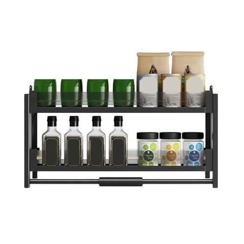 Genérico Organizador De Gabinete Desplegable De 2 Niveles, Estante De Almacenamiento Retráctil, Ahorro De Espacio, For Bar, Cafetería Y Despensas, Carga 15 Kg(710x270x535mm)