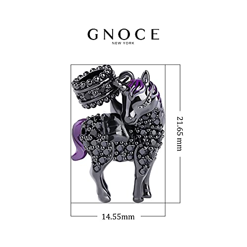 GNOCE Jednorożec zawieszki ze srebra próby 925 pozłacane 18-karatowym różowym złotem "Divine Soul and Spirit" koraliki zawieszki do bransoletek i naszyjników e Srebro, colore: 2black, cod. Non