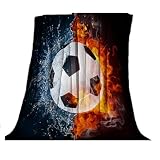 Wohndecke Kuscheldecke Tagesdecke Fußball Motiv Decke Wolldecke EM Charakter ohne Sherpa Motiv Fussball