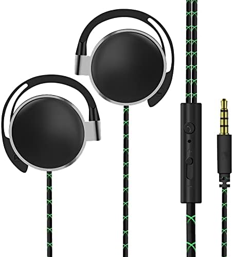PUTOAHAO 3.5mm Jack Plug Wired Headphones,HiFi Stereo Wired Slim Clip on Earphones,Earphones Wired on Ear,Headphones Wired on Ear,Kids Wired Earphones,Wired Earbuds with Microphone,Volume Control